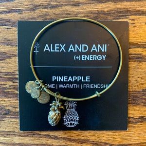Alex and Ani gold pineapple charm bracelet